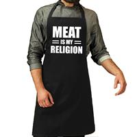 Bellatio Decorations Meat is my religion bbq schort / keukenschort zwart heren -