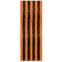 Amscan 3x stuks folie deurgordijn zwart/oranje metallic 243 x 91 cm -