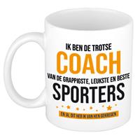 Bellatio Trotse coach sporters cadeau koffiemok / theebeker 300 ml -