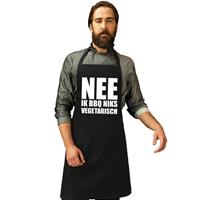 Bellatio Nee Niks vegetarisch barbecueschort/ keukenschort zwart heren -