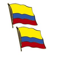 2x stuks supporters Pin broche speldje Vlag Colombia 20 mm -