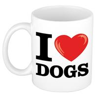 Bellatio I Love Dogs/ honden beker 300 ml -