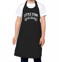 Bellatio Decorations Little star in the kitchen Keukenschort kinderen/ kinder schort zwart voor jongens