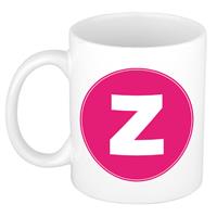 Bellatio Mok / beker met de letter Z roze bedrukking voor het maken van een naam / woord of team -