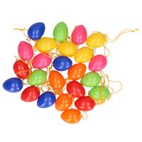 48x Gekleurde plastic/kunststof decoratie eieren/Paaseieren 4 cm -