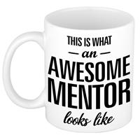 Bellatio Awesome mentor cadeau mok / beker voor leraar 300 ml -