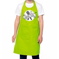 Bellatio Baking King bak keukenschort/ kinderschort groen voor jongens