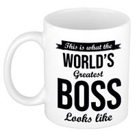 Bellatio Worlds Greatest Boss cadeau koffiemok / theebeker 300 ml -
