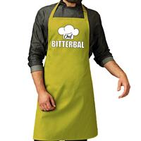 Bellatio Chef bitterbal schort / keukenschort lime groen heren -