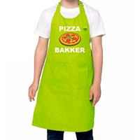 Bellatio Pizza bakker schort/ keukenschort groen voor jongens
