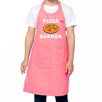 Bellatio Pizza bakker schort/ keukenschort roze voor jongens