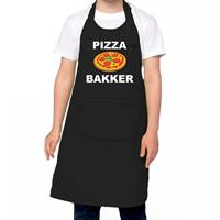 Bellatio Decorations Pizza bakker schort/ keukenschort zwart voor jongens