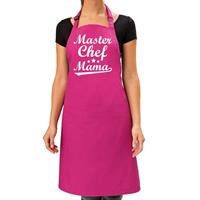 Bellatio Decorations Master chef mama cadeau bbq/keuken schort roze dames -