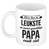 Bellatio Leukste en meest geweldige papa cadeau koffiemok / theebeker 300 ml -