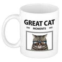 Bellatio Grijze katten mok met dieren foto great cat moments -