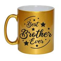 Bellatio Gouden Best Brother Ever cadeau koffiemok / theebeker 330 ml -