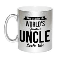 Bellatio Zilveren Worlds Greatest Uncle / oom cadeau koffiemok / theebeker 330 ml -