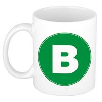 Bellatio Mok / beker met de letter B groene bedrukking voor het maken van een naam / woord of team -