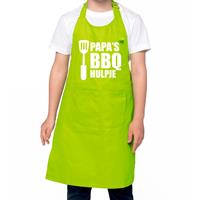 Bellatio Decorations Papa s BBQ hulpje Barbecue schort kinderen/ bbq keukenschort kind groen voor jongens