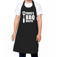 Bellatio Decorations Papa s BBQ hulpje Barbecue schort kinderen/ bbq keukenschort kind zwart voor jongens