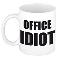 Bellatio Office idiot koffiemok / theebeker zwarte blokletters 300 ml -