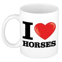 Bellatio I Love Horses/ paarden mok/beker 300 ml -