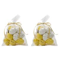 Cosy & Trendy Set van 24x stuks paaseitjes mix geel/wit van kunststof 5 cm -