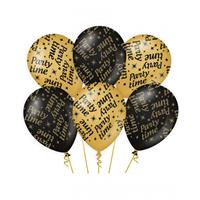 Trendoz 12x stuks leeftijd verjaardag feest ballonnen Party Time thema geworden zwart/goud 30 cm -