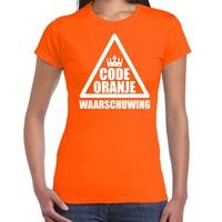 Bellatio Code oranje waarschuwing t-shirt oranje voor dames