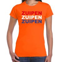 Bellatio Zuipen t-shirt oranje voor dames