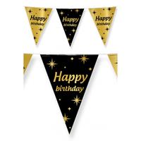Paperdreams 2x stuks leeftijd verjaardag feest vlaggetjes Happy Birthday thema geworden zwart/goud 10 meter -