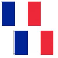 Set van 2x stuks mini supporters landen vlag Frankrijk 60 x 90 cm -