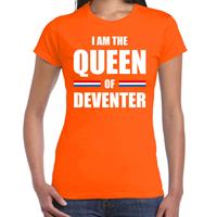 Bellatio I am the Queen of Deventer Koningsdag t-shirt oranje voor dames