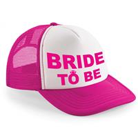 Bellatio Roze fuchsia/ wit Bride to be ring snapback cap/ truckers pet dames - Vrijgezellenfeest petjes -