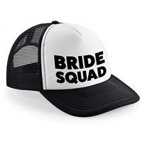 Bellatio Zwart/ wit Bride Squad snapback cap/ truckers pet voor dames