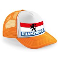 Bellatio Oranje/ wit Champions Hollandse vlag snapback cap/ truckers pet dames en heren - Koningsdag/ EK/ WK -