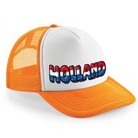 Bellatio Oranje/ wit Holland snapback cap/ truckers pet dames en heren - Koningsdag/ EK/ WK petjes -
