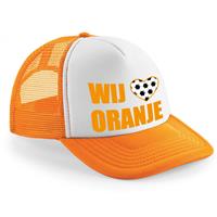 Bellatio Oranje/ wit Wij hartje oranje snapback cap/ truckers pet dames en heren - Koningsdag/ EK/ WK -