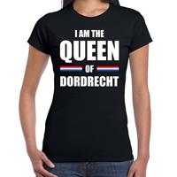 Bellatio I am the Queen of Dordrecht Koningsdag t-shirt zwart voor dames