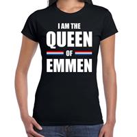 Bellatio I am the Queen of Emmen Koningsdag t-shirt zwart voor dames