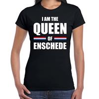 Bellatio I am the Queen of Enschede Koningsdag t-shirt zwart voor dames