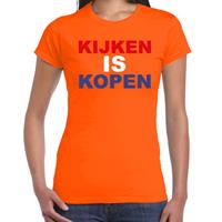 Bellatio Kijken is kopen t-shirt oranje voor dames