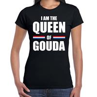 Bellatio I am the Queen of Gouda Koningsdag t-shirt zwart voor dames