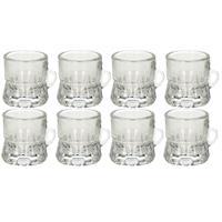 Trendoz Set van 10x stuks shotglas vorm bierpul glaasje/glas met handvat van 2cl -