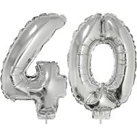 40 jaar leeftijd feestartikelen/versiering cijfer ballonnen op stokje van cm -