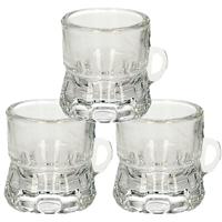 Trendoz Set van 6x stuks shotglas vorm bierpul glaasje/glas met handvat van 2cl -