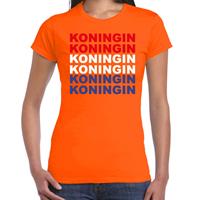 Bellatio Koningin t-shirt oranje voor dames
