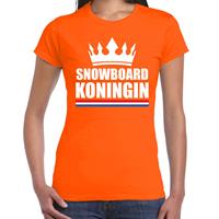 Bellatio Snowboard koningin apres ski t-shirt oranje dames - Sport / hobby shirts -