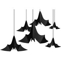 6x Halloween Feest/party Vleermuis Versiering - Hangdecoratie