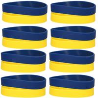 Supporters Zweden set van 8x polsbandjes blauw en geel -